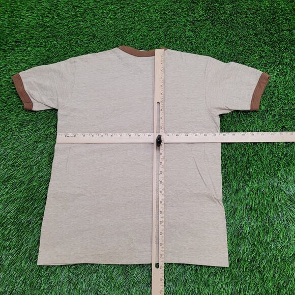 Vintage 90s Unicorn Ringer Shirt Womens Medium 18x24 Brown - Picture 3 of 13